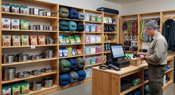 Well-organized campground camp store with inventory management system