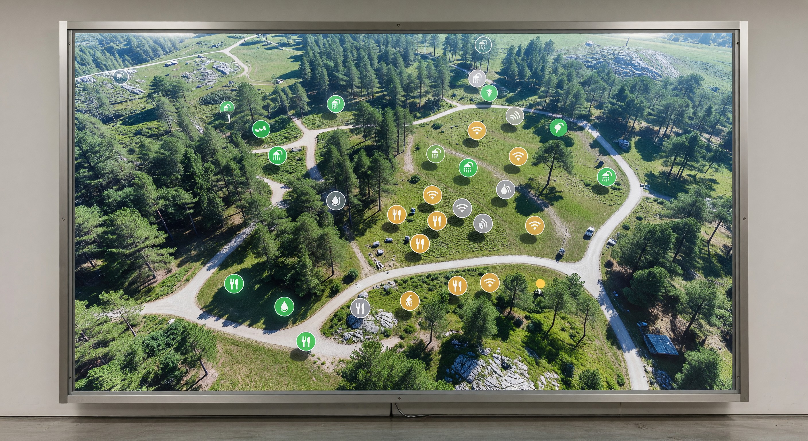Interactive digital campground map showing site locations, amenities, and availability