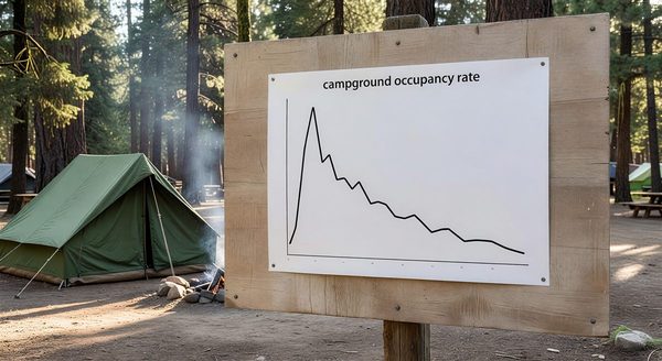 Campground occupancy rate graph showing post-pandemic peak and normalization trend