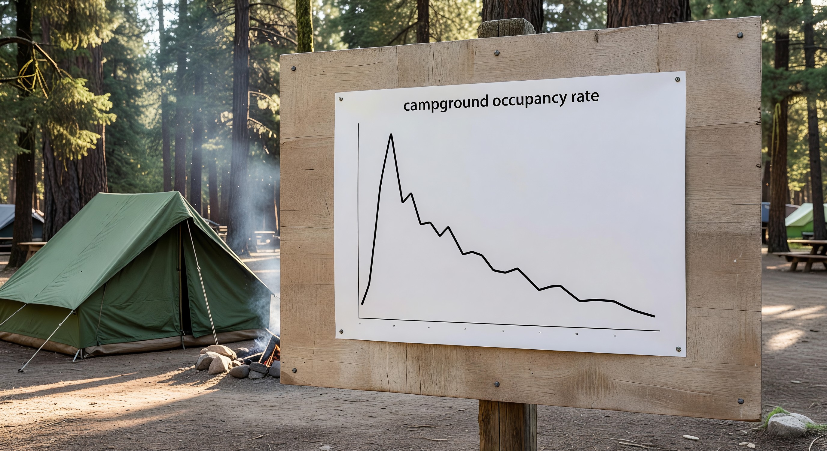 Campground occupancy rate graph showing post-pandemic peak and normalization trend