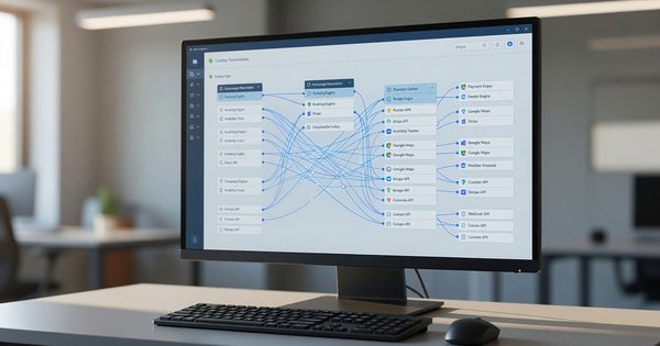 Developer dashboard showing API connections between campground systems and third-party tools