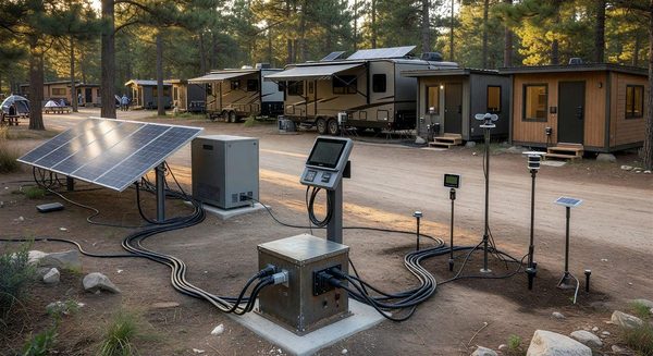 Visual diagram of integrated campground technology platforms and their connections